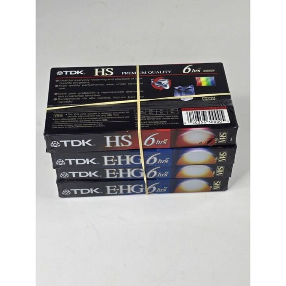 Lot of 3 TDK E-HG T-120 Sealed Blank VHS Tape Extra High And 1 Premium Grade New